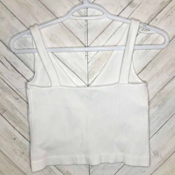 Aura white ribbed crop top - Picture 2 of 3
